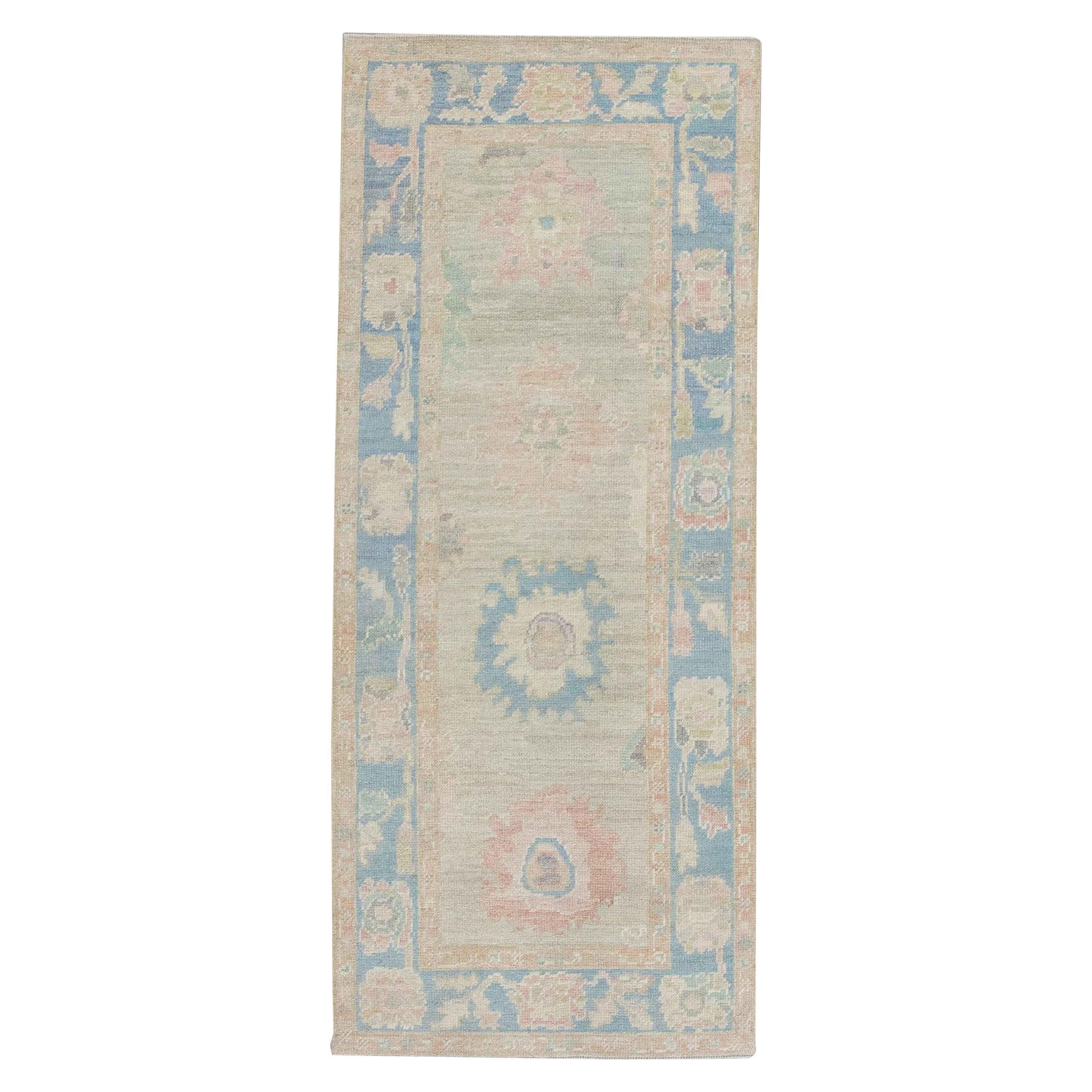 Oushak Rug Oriental Hand Knotted Turkish Oushak 2'10" x 6'7" #4419