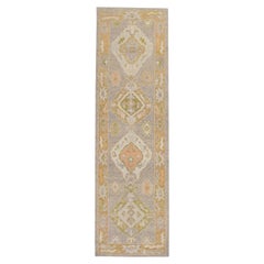 Oushak Rug Oriental Hand Knotted Turkish Oushak 3' x 10'2" #4119
