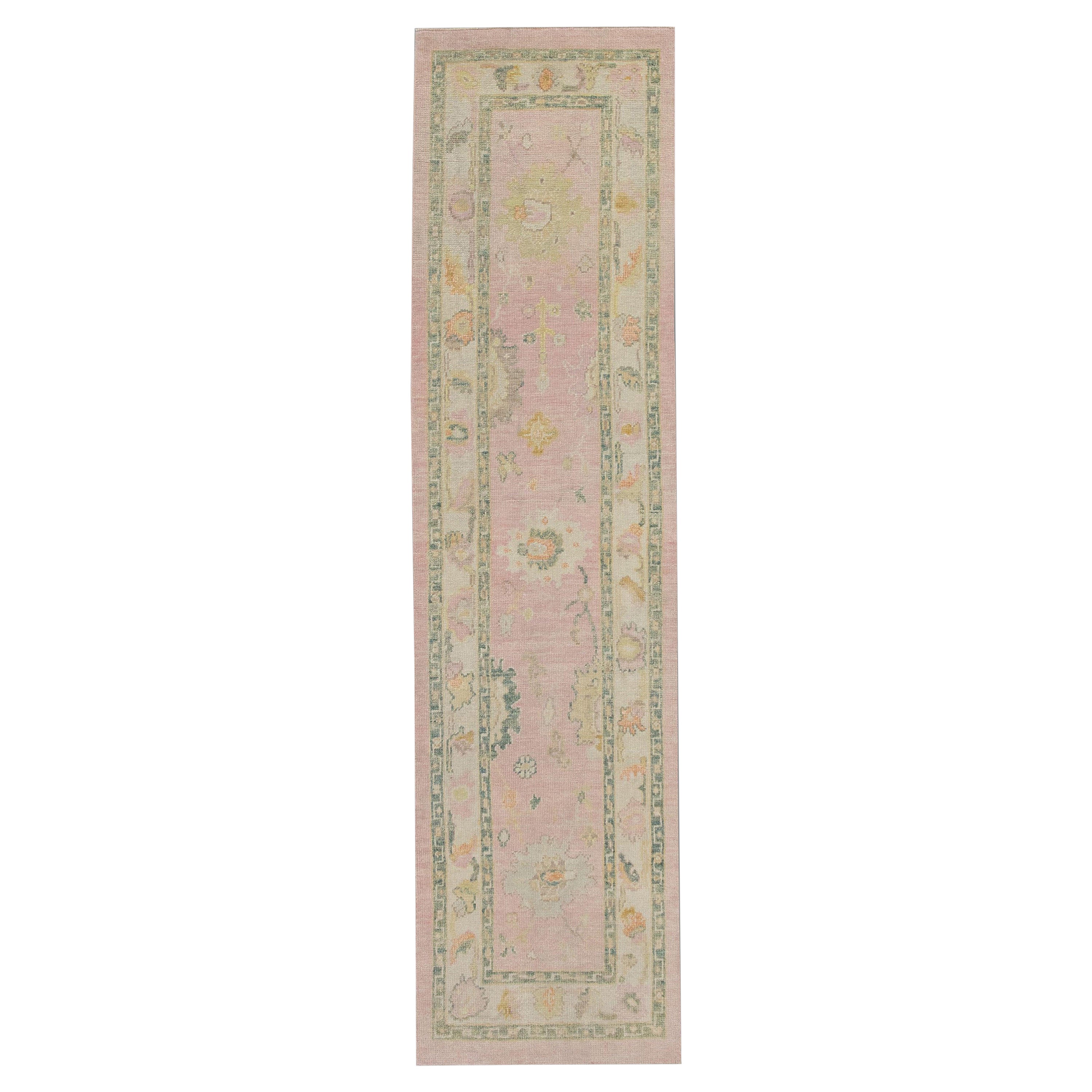 Oushak Rug Oriental Hand Knotted Turkish Oushak 2'8" x 10'5" #4117
