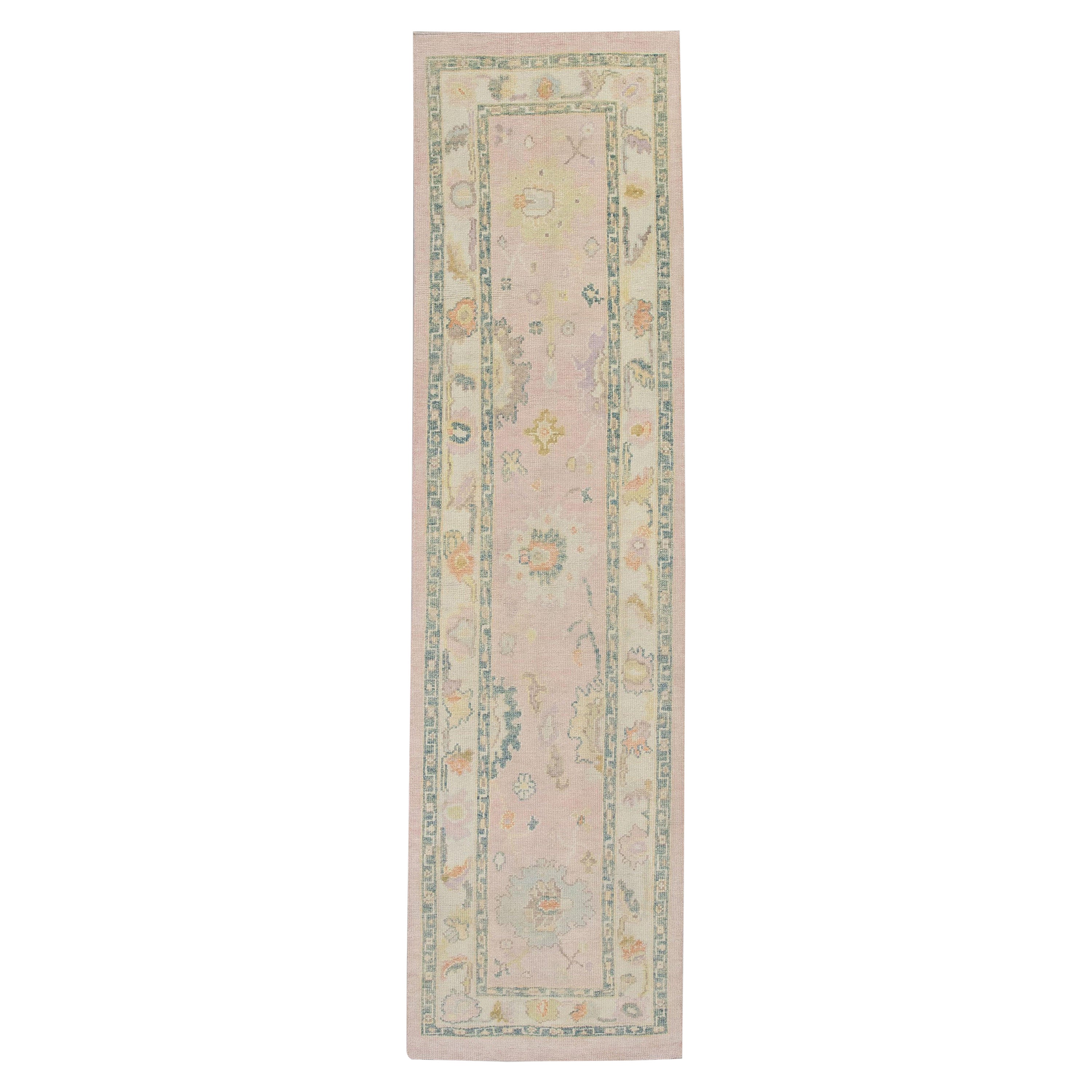 Oushak Rug Oriental Hand Knotted Turkish Oushak 2'10" x 10'7" #4427