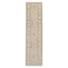 Alfombra Oushak Oriental Anudada a Mano Turca Oushak 2'10" x 10'7" #4427