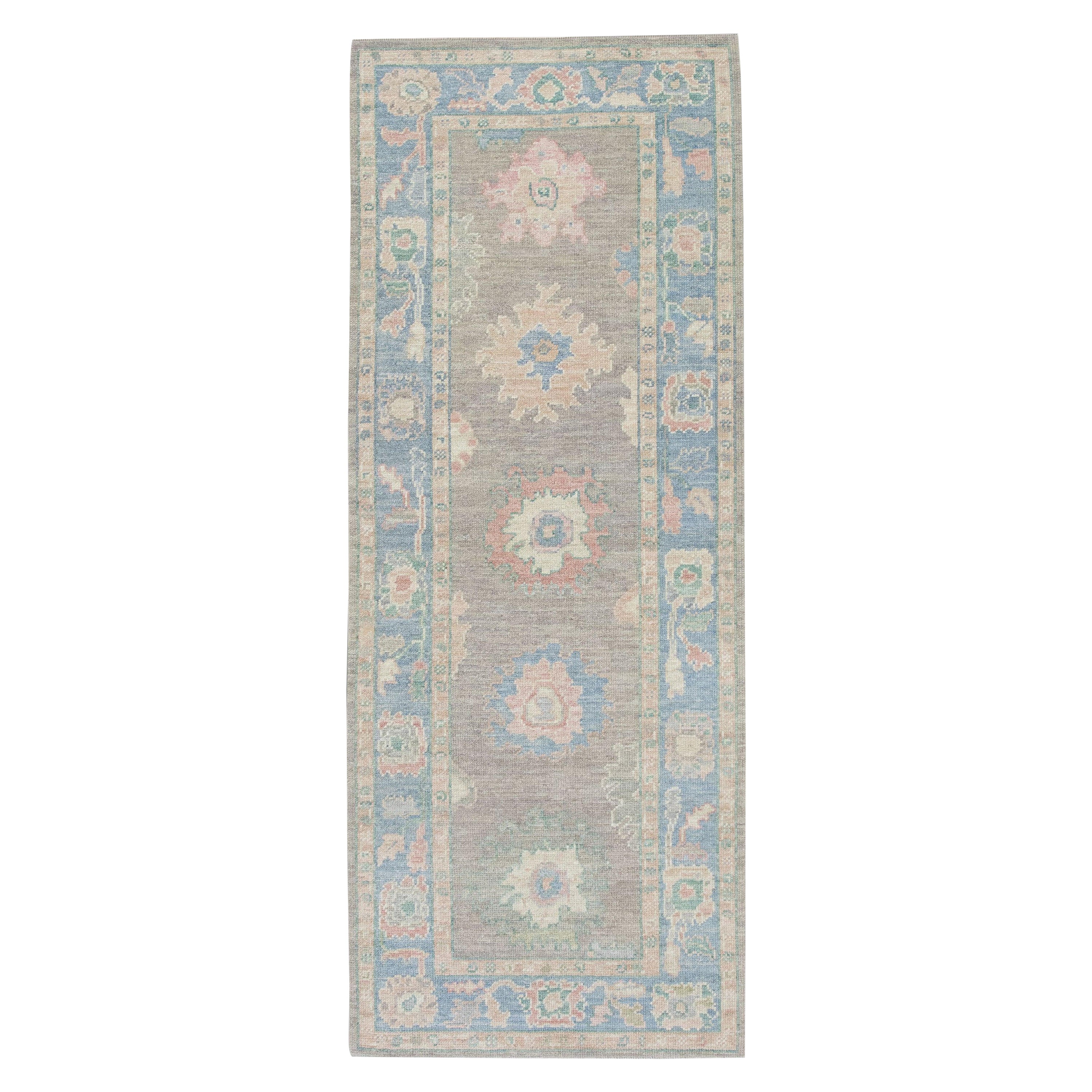 Oushak-Teppich Orientalischer handgeknüpfter türkischer Oushak 3'1" x 7'9" #4079