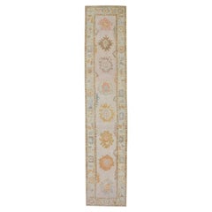 Alfombra Oushak Oriental Anudada a Mano Turca Oushak 2'9" x 13'3" #4195
