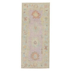 Oushak Rug Oriental Hand Knotted Turkish Oushak 3' x 7' #4098