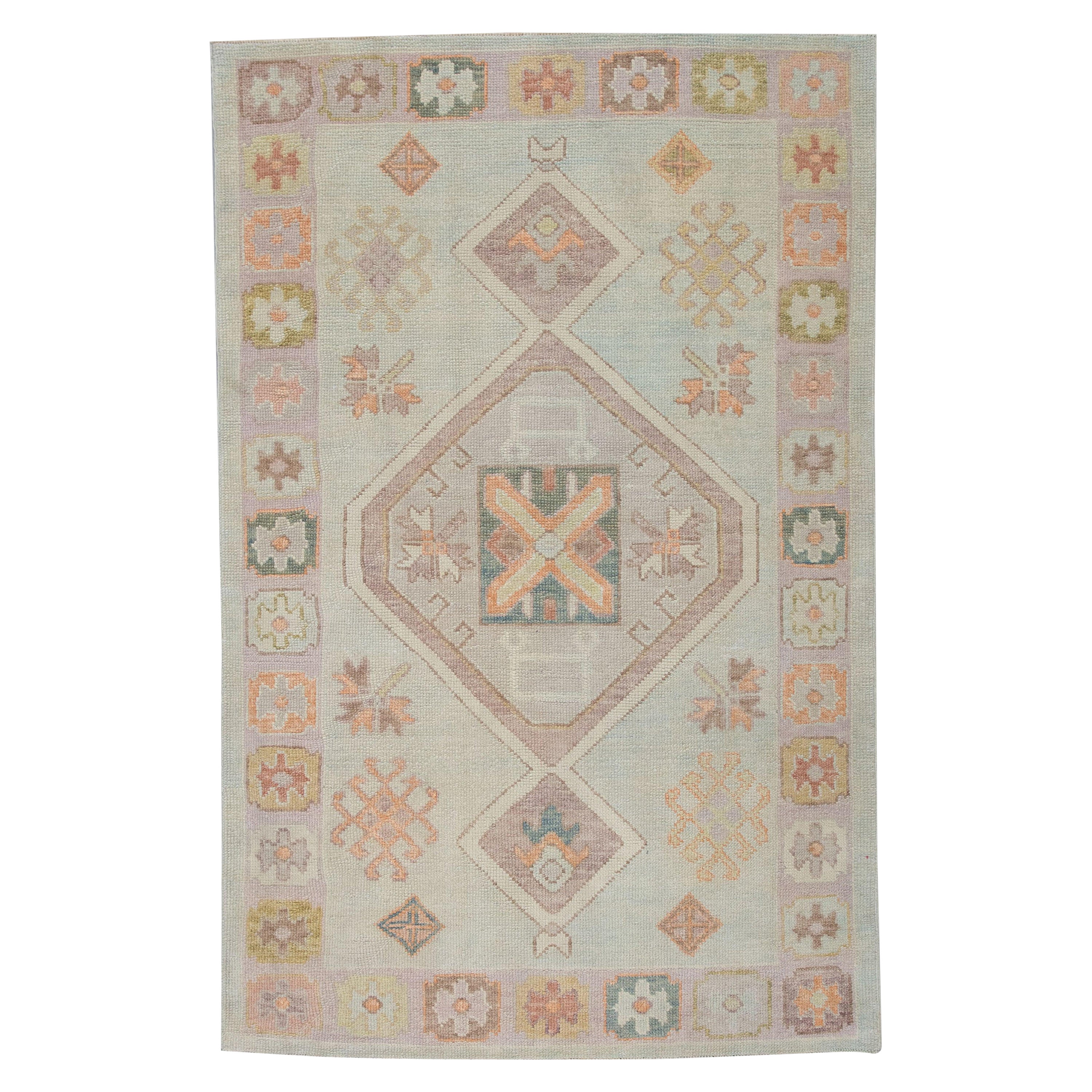 Oushak Rug Oriental Hand Knotted Turkish Oushak 4'1" x 6'5" #4301