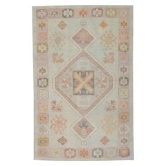 Oushak Rug Oriental Hand Knotted Turkish Oushak 4'1" x 6'5" #4301