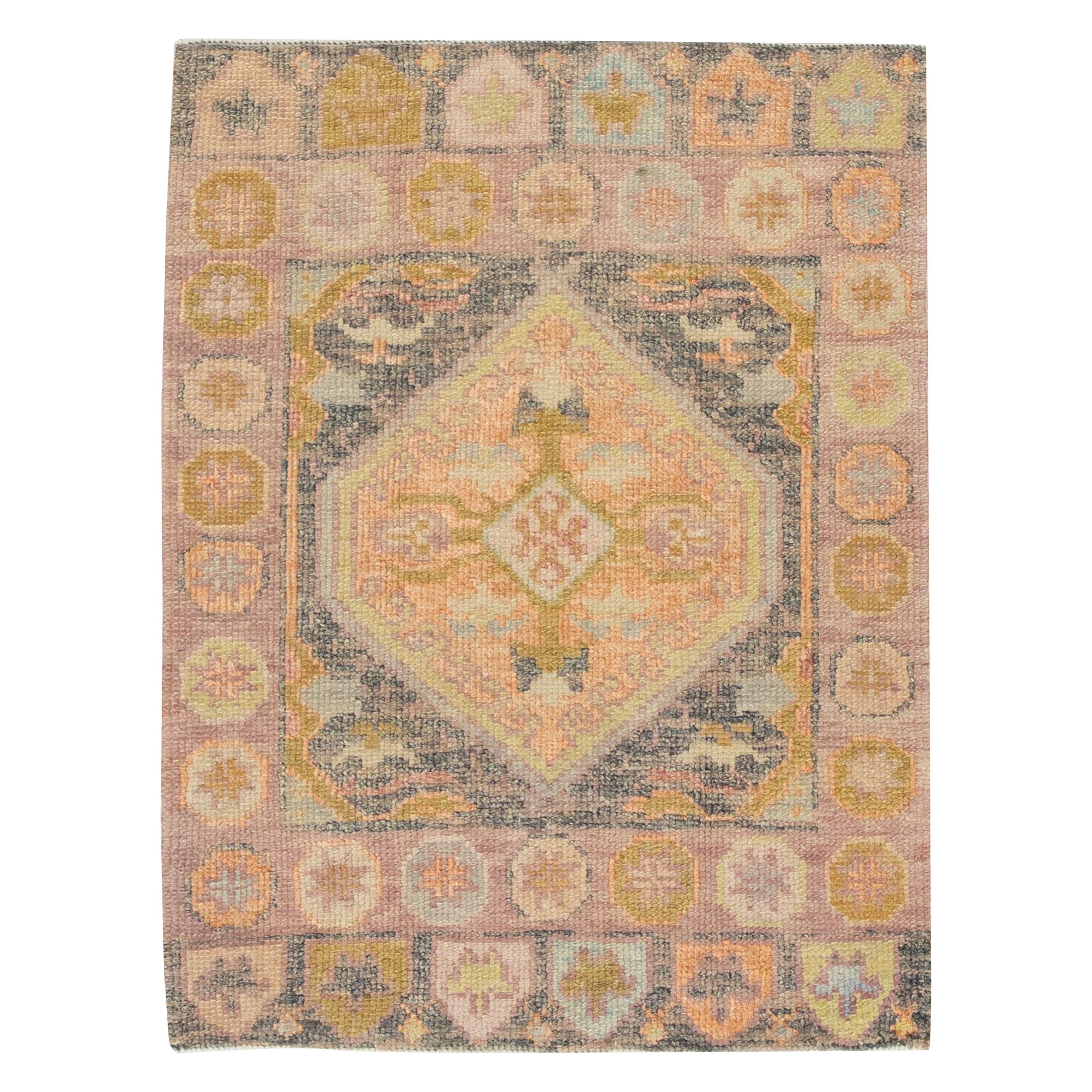 Oushak Rug Oriental Hand Knotted Turkish Oushak 2'4" x 3'1" #4127