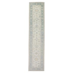 Alfombra Oushak Oriental Anudada a Mano Turca Oushak 2'10" x 12'4" #4040