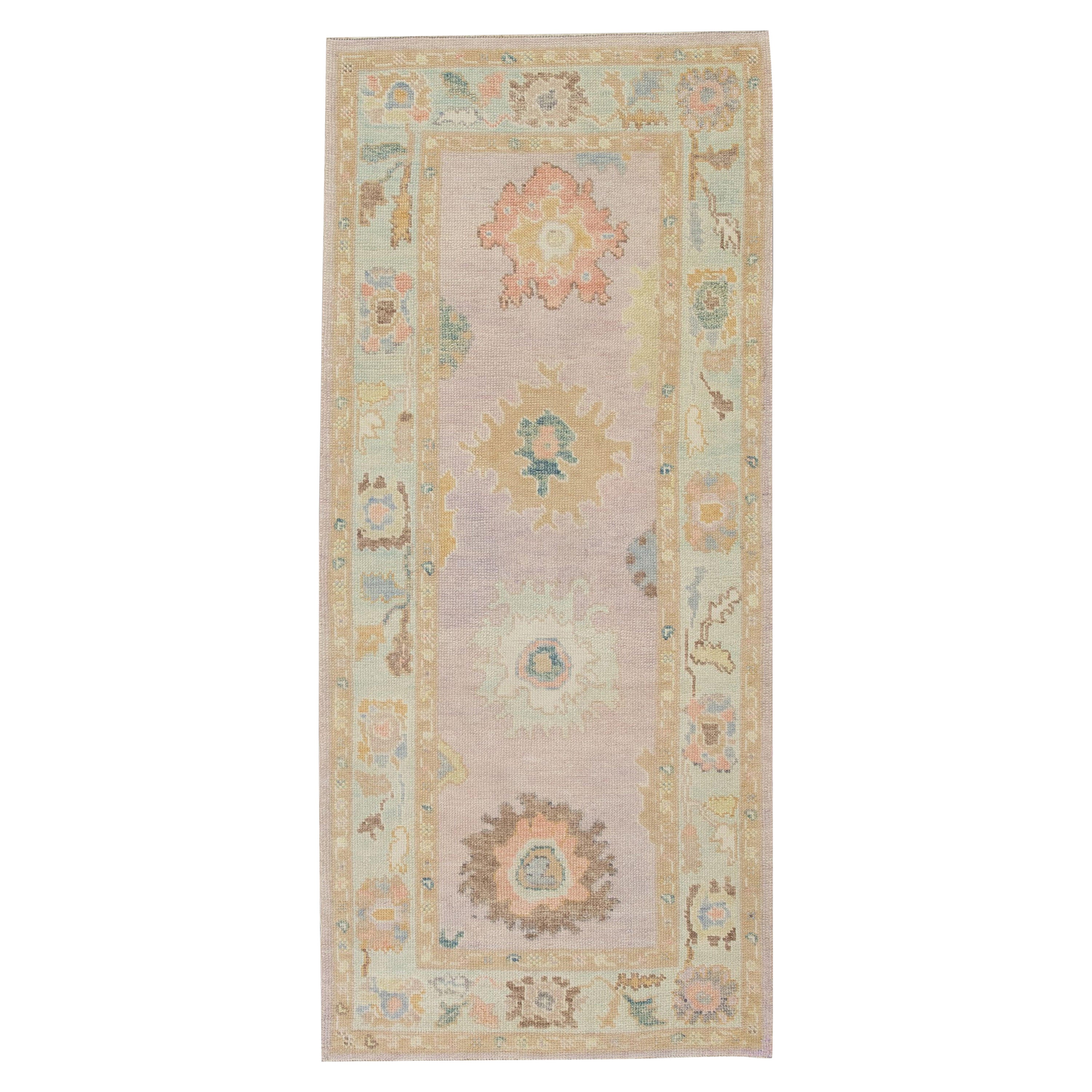 Oushak Rug Oriental Hand Knotted Turkish Oushak 3' x 6'11" #4389