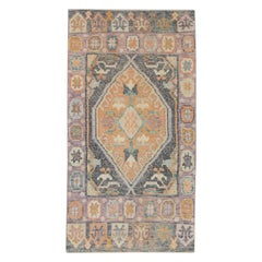Alfombra Oushak Oriental Anudada a Mano Turca Oushak 2'11" x 5'7" #4381