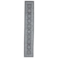 Alfombra Oushak Oriental Anudada a Mano Turca Oushak 2'10" x 17'7" #2677