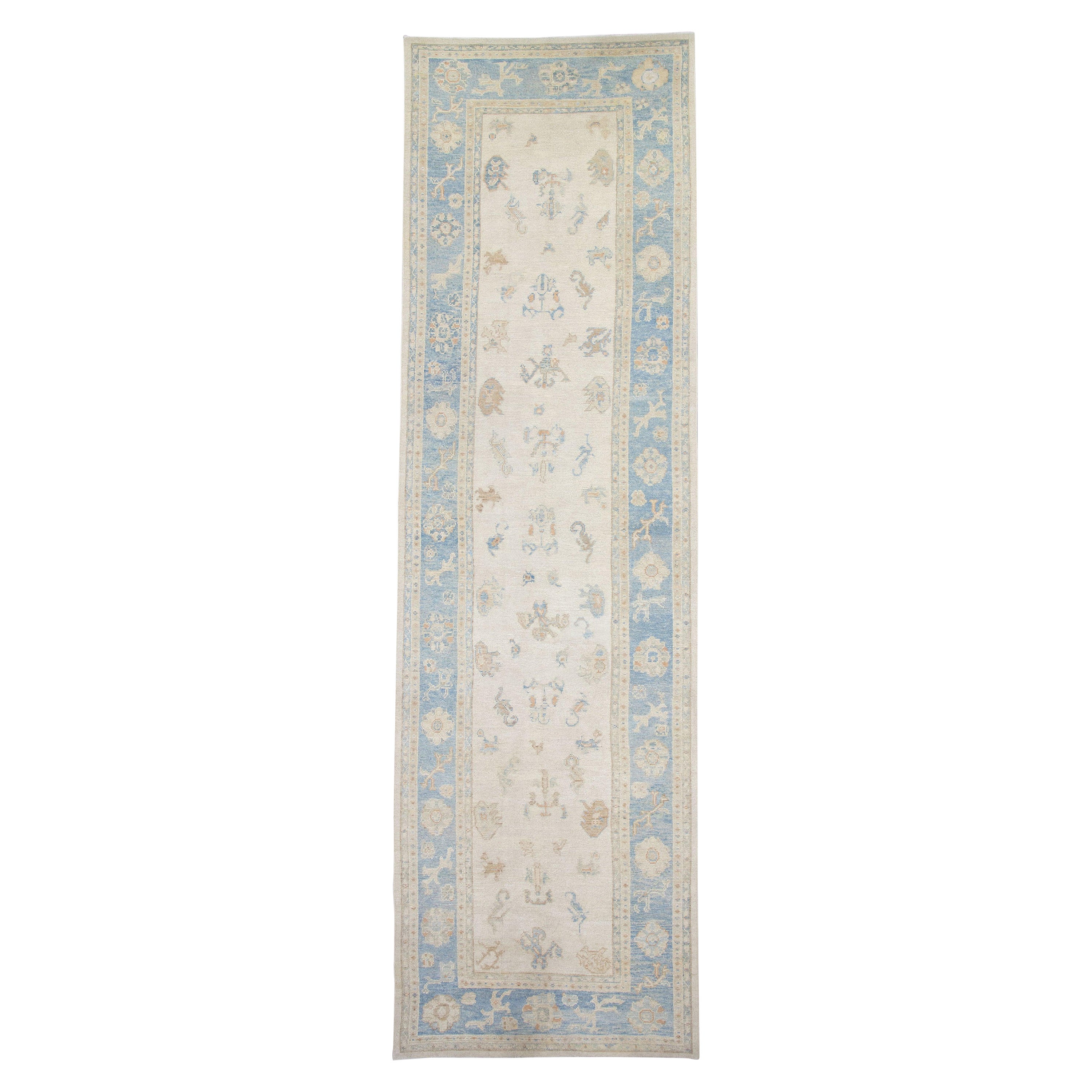 Oushak Rug Oriental Hand Knotted Turkish Oushak 4'10" x 16'7" #3227