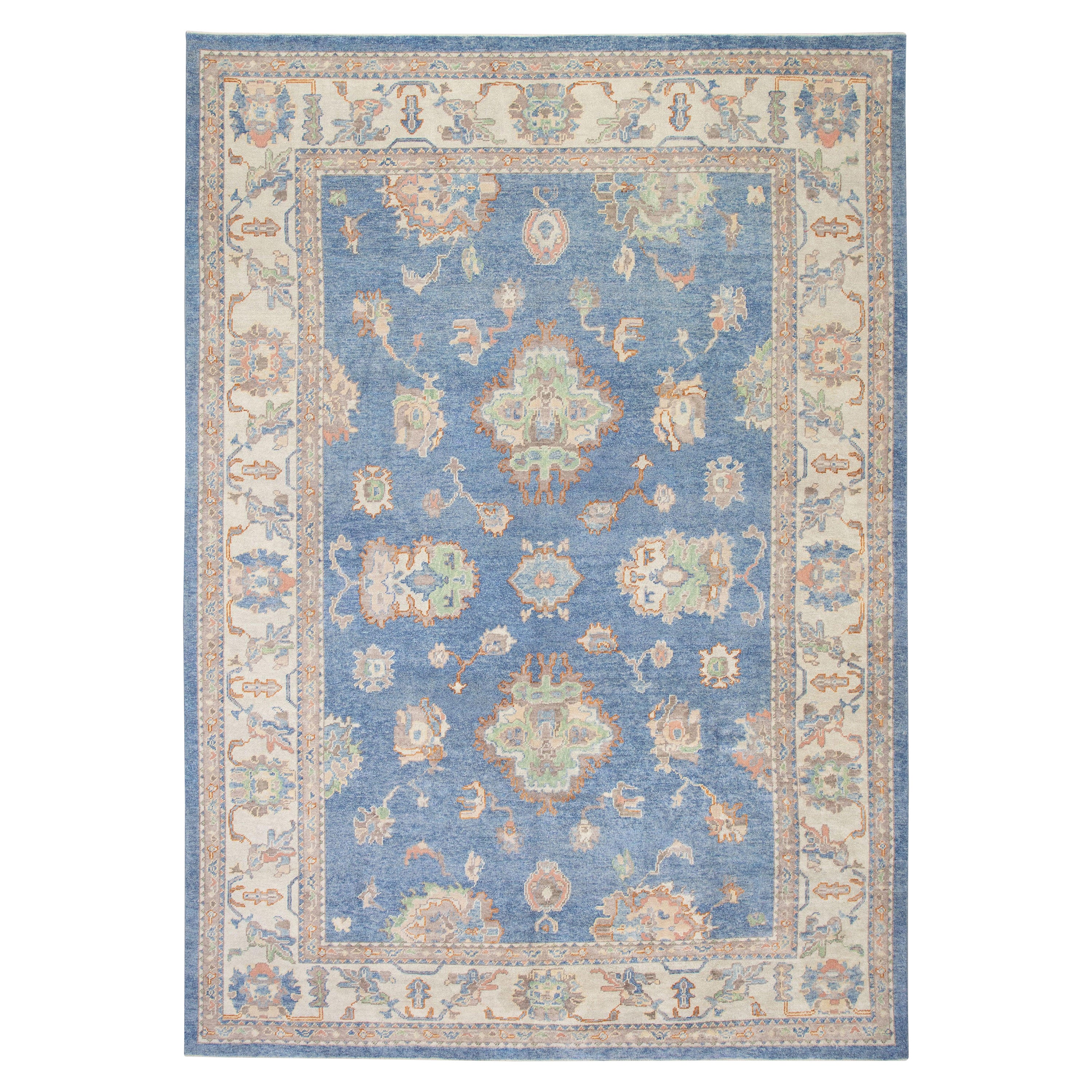 Oushak Rug Oriental Hand Knotted Turkish Oushak 9'10" x 13'11" #3207