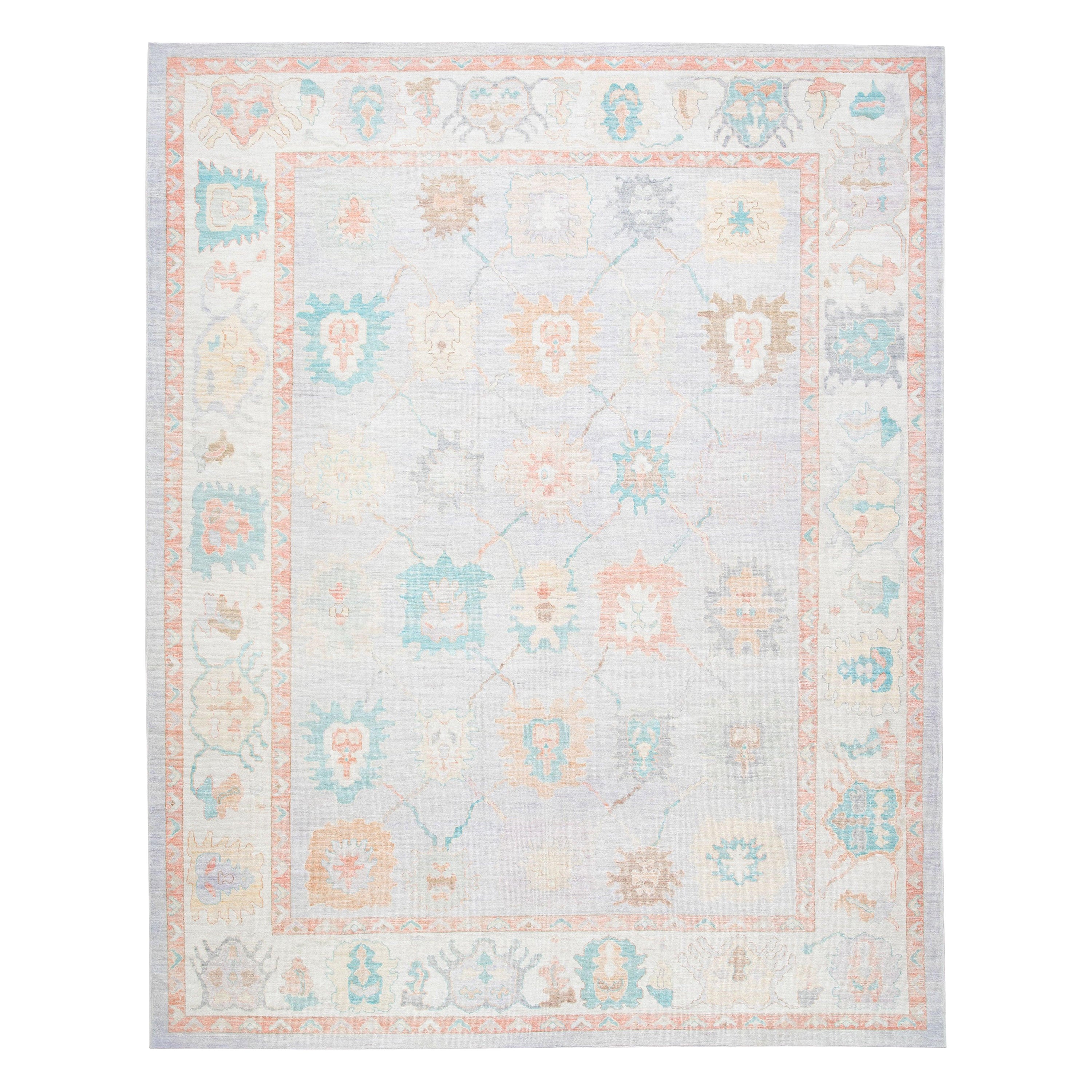 Oushak Rug Oriental Hand Knotted Turkish Oushak 12' x 15'4" #2580 For Sale
