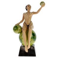 For Peggy Davies by M. Jackson Art Deco Style Porcelain Sculpture Figure