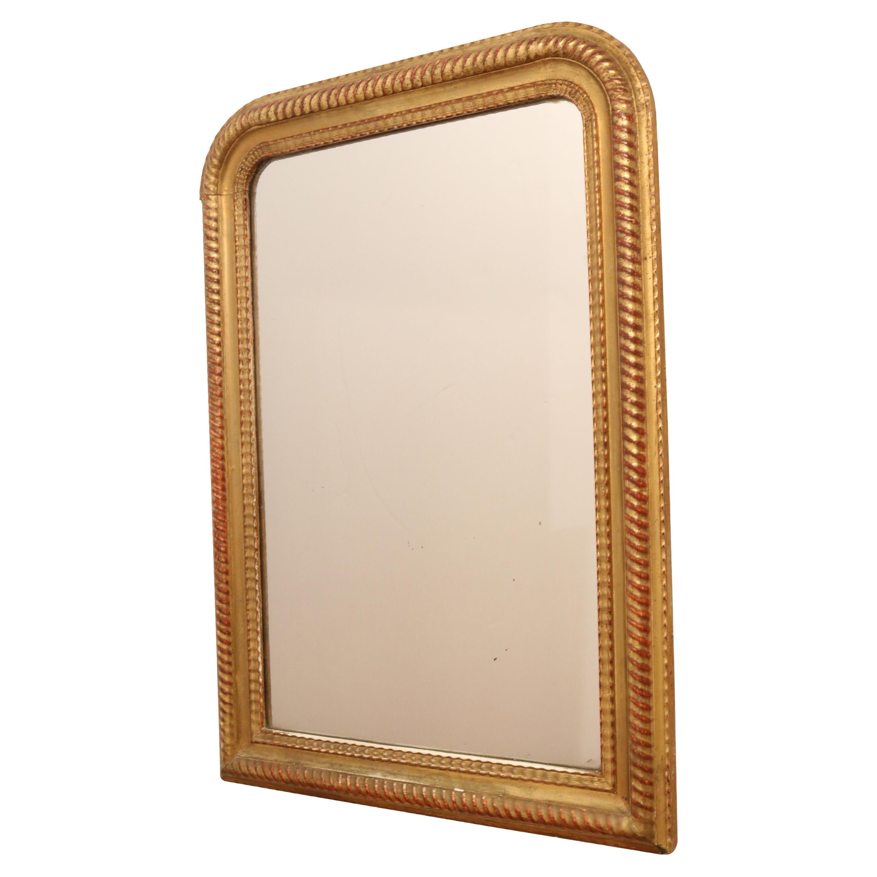 Miroir Napoléon III en bois doré, France Fin du 19ème siècle