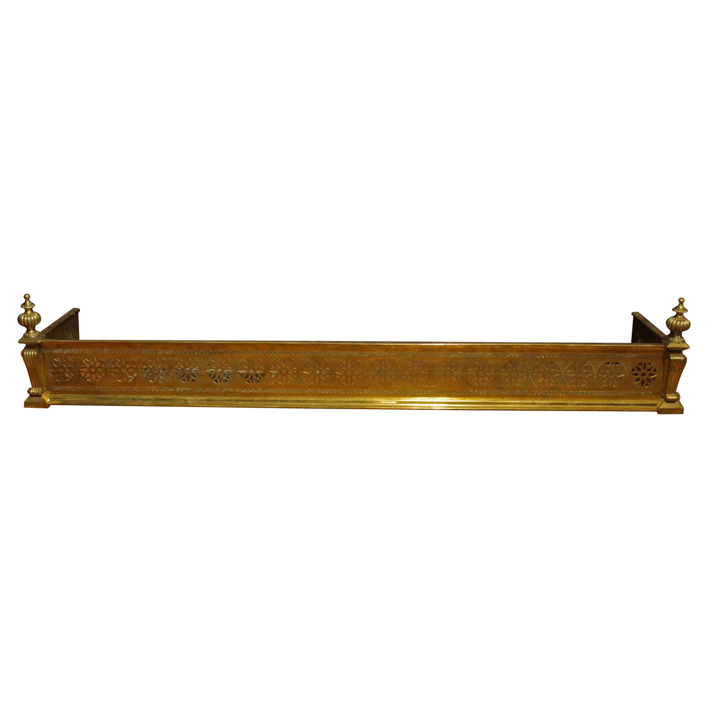 Late 19th Century English Brass Fireplace Fender