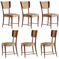 Vintage Set of Six Paolo Buffa Dining Chairs in Cuban Mahogany