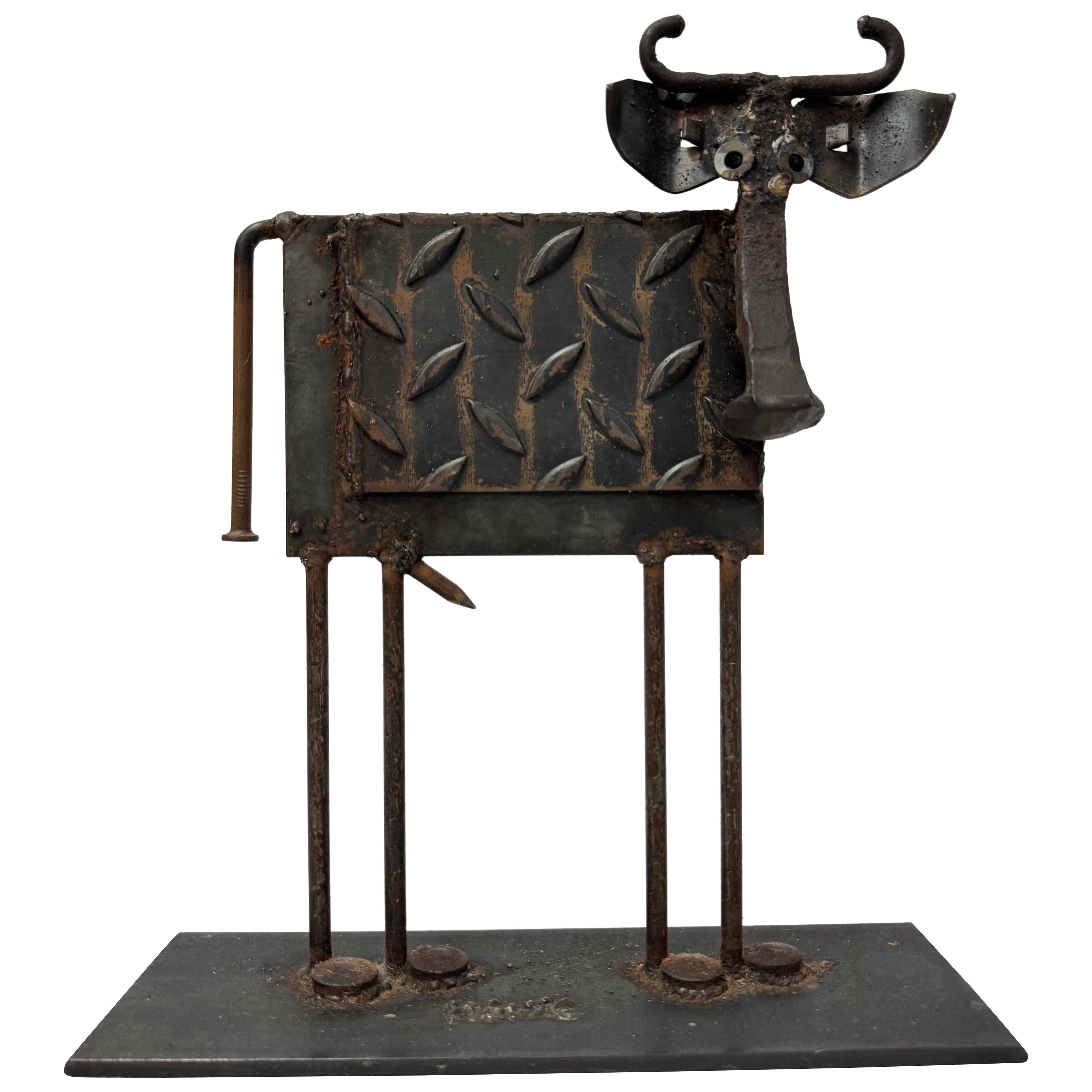 Vintage Bill Heise Steel Cow Sculpture