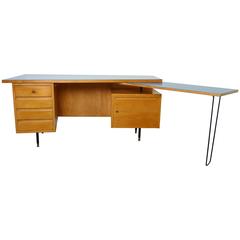 Vintage 1950s Writing Desk with Traversable Plate from Switzerland
