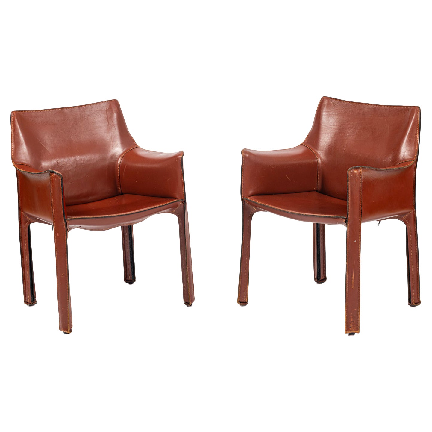 Mario Bellini for Cassina 'CAB 413'  Chairs in Leather