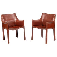 Mario Bellini for Cassina 'CAB 413'  Chairs in Leather