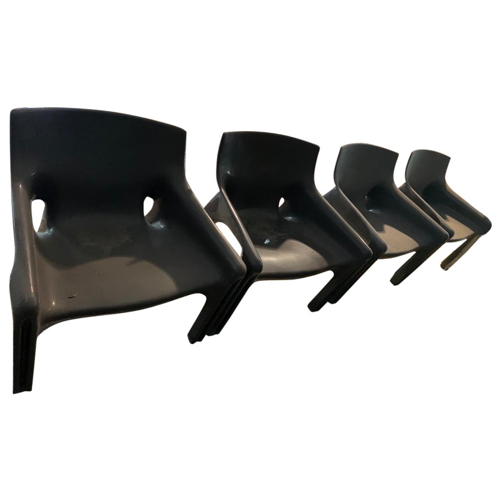 Set 3x seats + low table “Vicario” by Vico Magistretti for Artemide