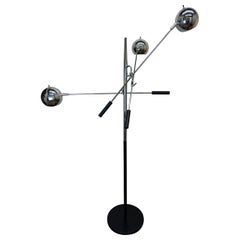 Robert Sonneman 3 Arm Atomic Chrome Ball Floor Lamp