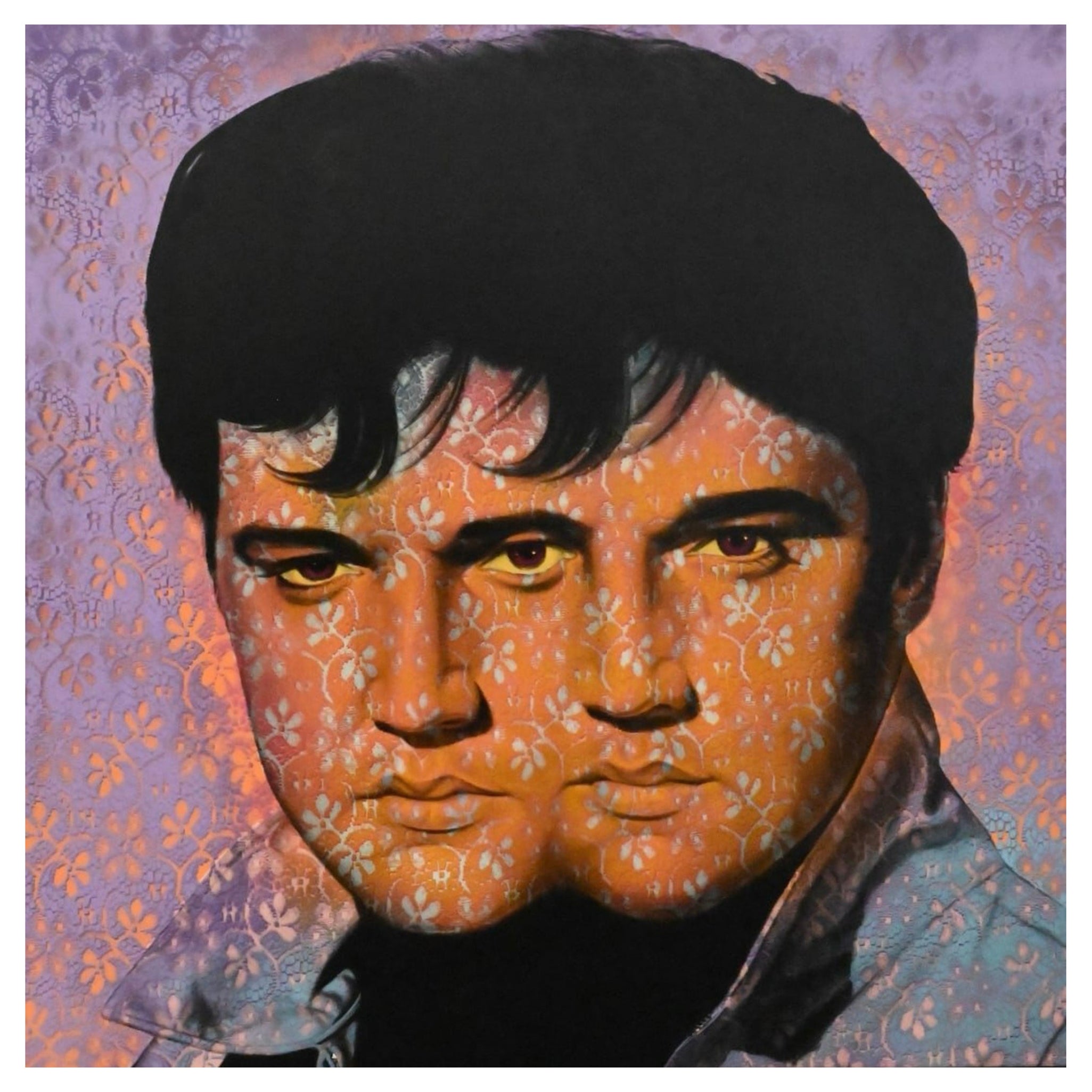 Ron English Pop Elvis/Elvis in Purple and Orange For Sale