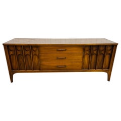 Vintage Mid-Century Modern Kent Coffey Perspecta 9-Drawer Walnut Dresser