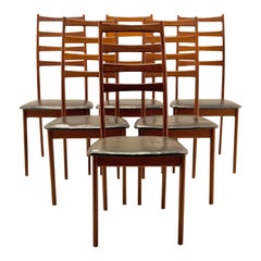 Vintage 1960’s Teak Ladder Back Dining Chairs