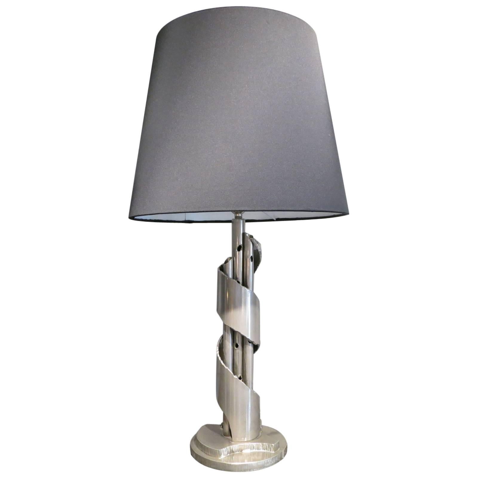 Italian Brutalist Large Table Lamp For Sale