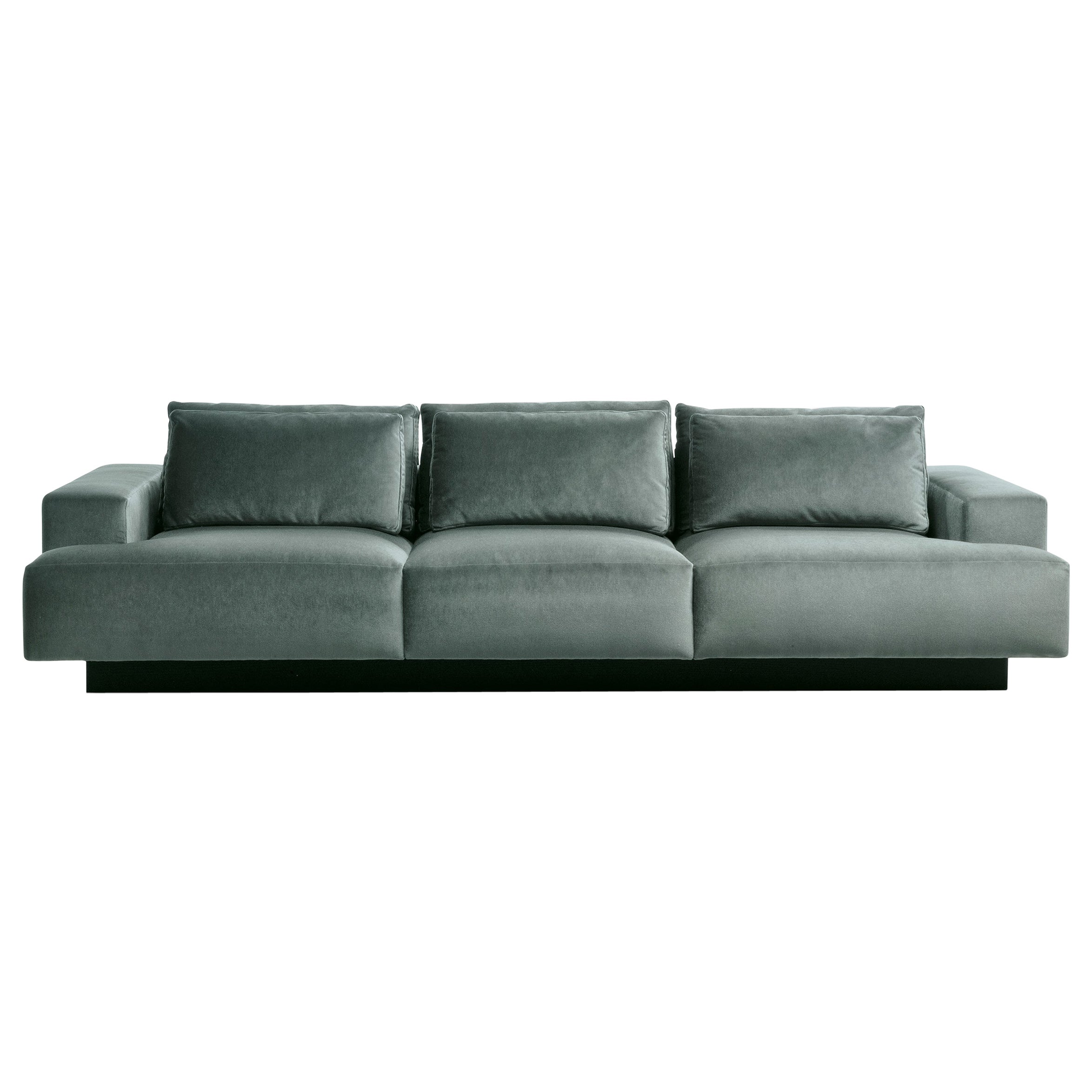 Lambert, square soft sofa in fabric, Dainelli Studio for Somaschini, Italy