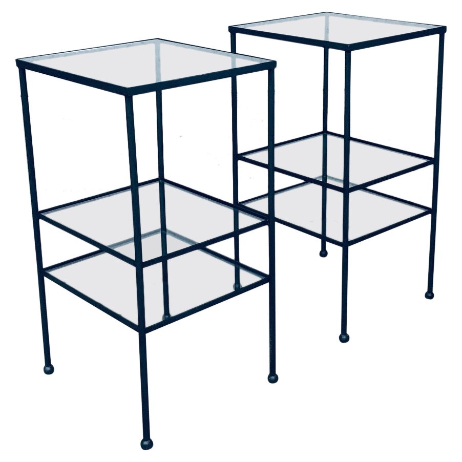 Minimalistisches dreistufiges Beistelltisch-Set mit hohem Design, Belgien, 1960er Jahre