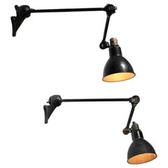Paar Lampen Bernard Albin Gras Modell 201 Le Corbusier Metalllackiert, Paar