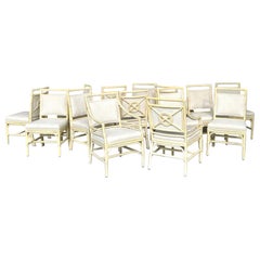 Rattan set is 14 Dining Chairs Cream Finish