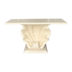 Mesa consola Pierre Magnussen Ponte Shell Piedra fósil