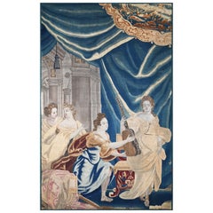 Tapiz de Bruselas Finales del Siglo XVII - Escena de Lección de Música - L1m50xh2m67 - N° 1397