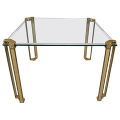 Peter Ghyczy T24 Pioneer Glass and Cast Brass Square Coffee or Side Table