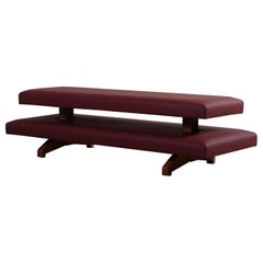 Letto da giorno artigianale in pelle e Oak