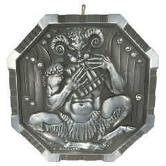 "Satyr Playing Pipes, " Rare Art Deco Sculptural Panel by Chambellan for Alcoa