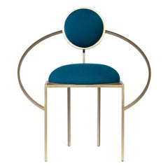 Orbit Blue Bouclé Indoor Chair by Bohinc Studio