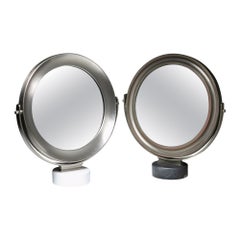 Black&White Marble "Narciso" Table Mirrors by Sergio Mazza Artemide, Italy 1960s