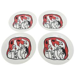 Set of Four after Fernand Leger French Limoges Porcelain Plates 2