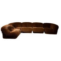 Brown corduroy modular “Potatoe” Airborne sofa