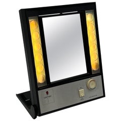 Rare 70s Tabletop Mirror with Light and Magnifier - Nordic Design Icons