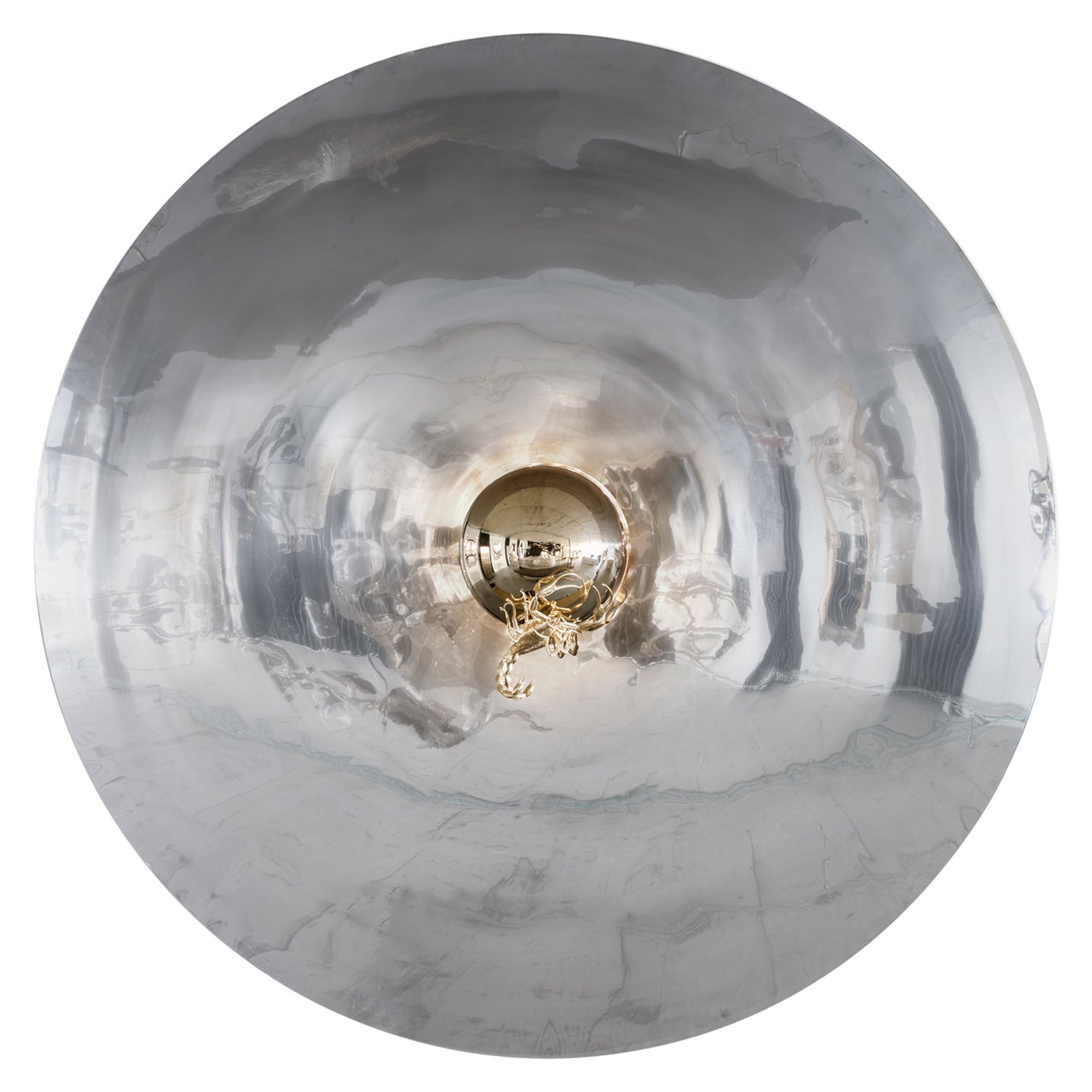 Miroir Metamorphosis - Manteau en laiton et nickel martelé à la main - Boca do Lobo en vente