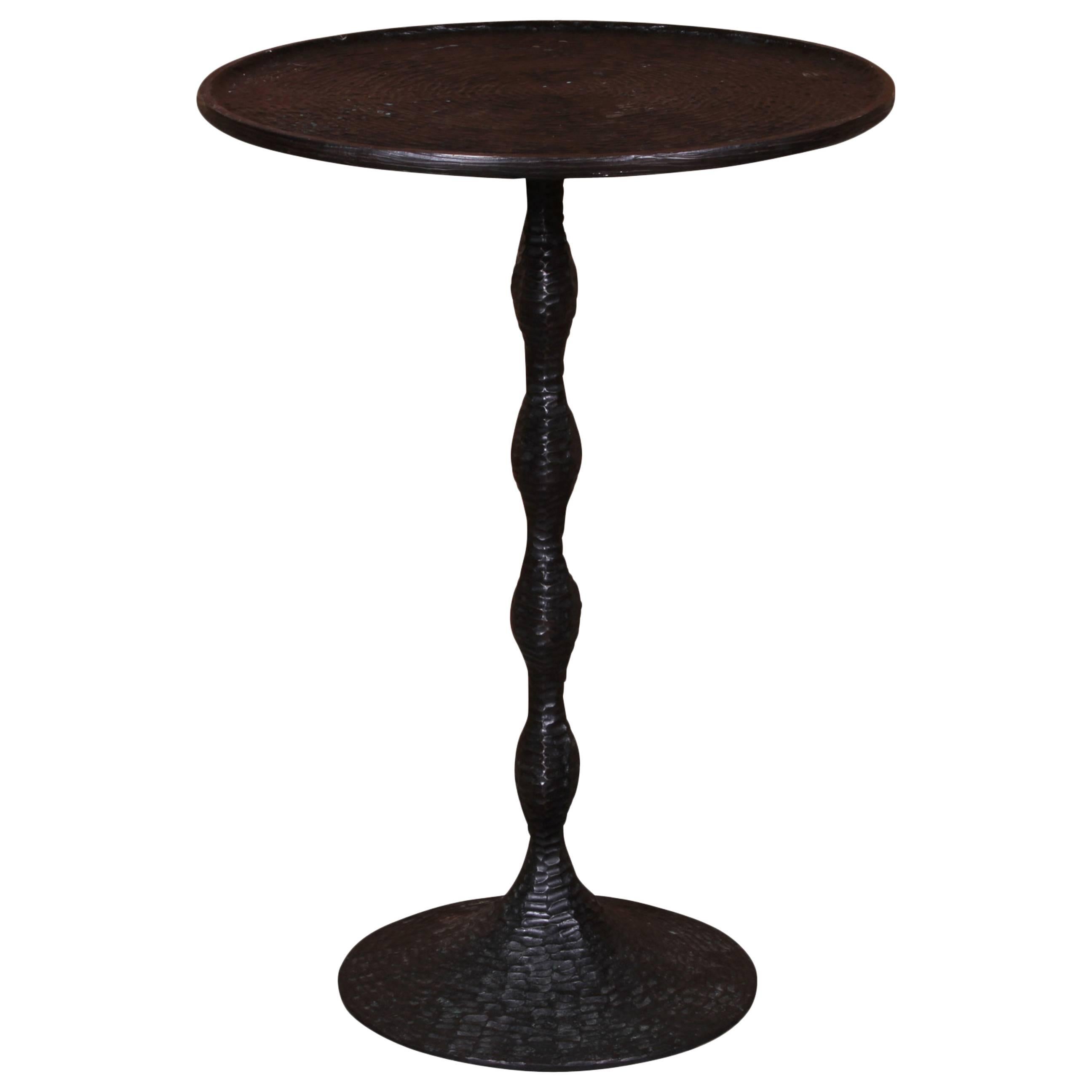 Bronze Pedestal Table by Tom Corbin