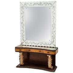 Extraordinary Dressing Table and Mirror by Pier Luigi Colli, circa 1940