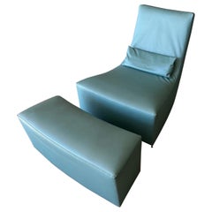 Used Ligne Roset “Neo” lounge chair and ottoman design by Alban-Sébastien Gilles 2002